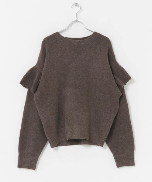 ITEMS URBANRESEARCH（アイテムズ アーバンリサーチ）の「フリルクルーネックニット（ニット/セーター・レディース・オフホワイト/ブラウン/グレー・FREE）」の19枚目の写真