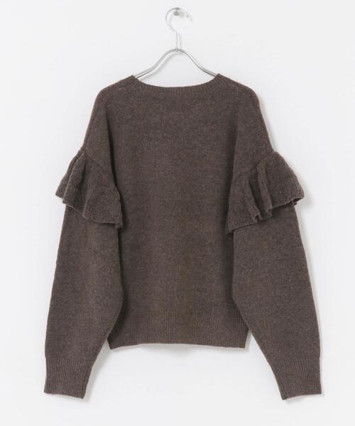 ITEMS URBANRESEARCH（アイテムズ アーバンリサーチ）の「フリルクルーネックニット（ニット/セーター・レディース・オフホワイト/ブラウン/グレー・FREE）」の21枚目の写真