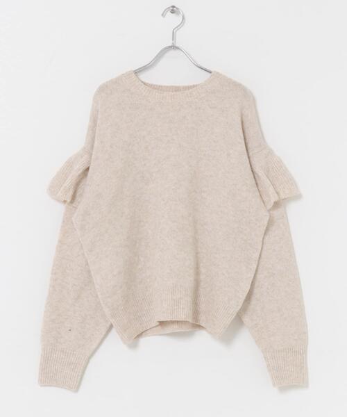 ITEMS URBANRESEARCH（アイテムズ アーバンリサーチ）の「フリルクルーネックニット（ニット/セーター・レディース・オフホワイト/ブラウン/グレー・FREE）」の12枚目の写真