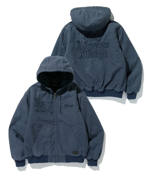XLARGE（エクストララージ）の「PATCHED OLD ENGLISH HOODED WORK JACKET（ブルゾン・メンズ・ブラック/グレー/カモフラージュ/ネイビー・S/M/L/XL）」の4枚目の写真