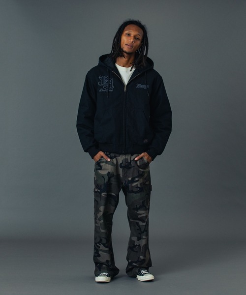 XLARGE（エクストララージ）の「PATCHED OLD ENGLISH HOODED WORK JACKET（ブルゾン・メンズ・ブラック/グレー/カモフラージュ/ネイビー・S/M/L/XL）」の9枚目の写真