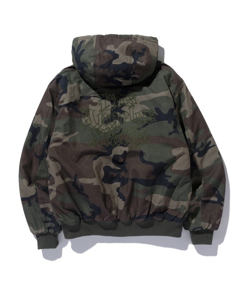 カモフラージュ柄 ブルゾン PATCHED OLD ENGLISH HOODED WORK JACKET（ブルゾン）｜XLARGE