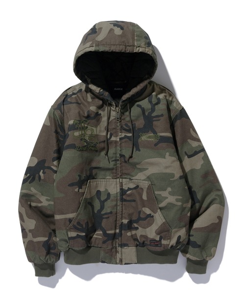 りょーちゃん　XLARGE フード付きジャケット PATCHED OLD ENGLISH HOODED WORK JACKET（ブルゾン）｜XLARGE