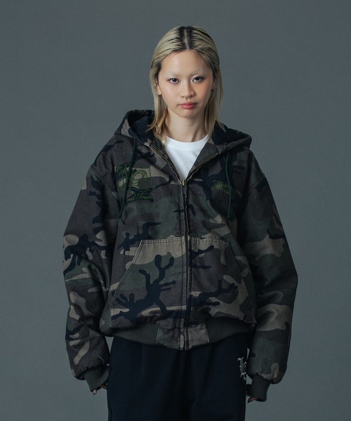 HYOD 防風 ブラック迷彩 フルジップジャケット X-LARGE HYOD 防風 ブラック迷彩 フルジップジャケット X-LARGE