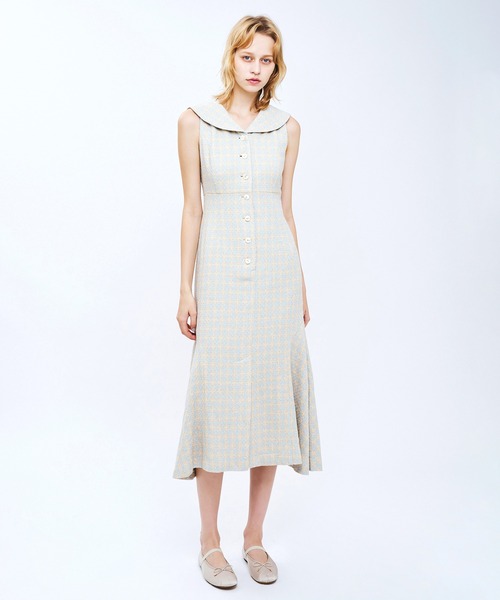 DEICY(デイシー)の「ドビーチェックセーラーカラーワンピース(ワンピース・レディース・ライトブルー/ピンク・1/0)」の5枚目の写真