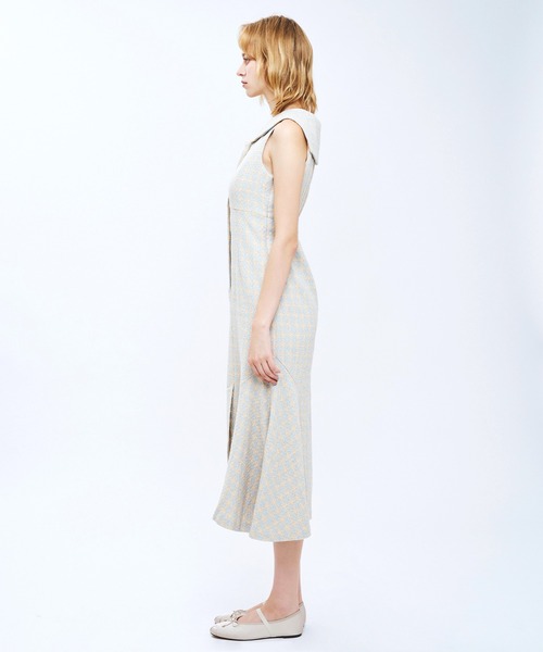 DEICY(デイシー)の「ドビーチェックセーラーカラーワンピース(ワンピース・レディース・ライトブルー/ピンク・1/0)」の6枚目の写真