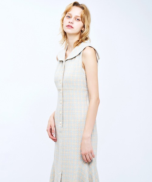 DEICY(デイシー)の「ドビーチェックセーラーカラーワンピース(ワンピース・レディース・ライトブルー/ピンク・1/0)」の9枚目の写真