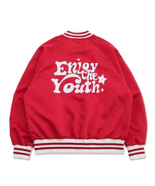 Enjoy Raglan Varsity Jacket_Red