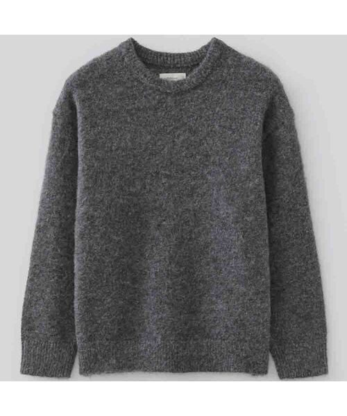 FABREGAT(ファブレガ)の「グレインウールブラシドニット (4COLOR)(ニット/セーター・レディース・カーキ/チャコールグレー/ベージュ/ダークブラウン・2/3)」の2枚目の写真