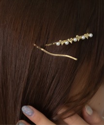 Peony | 【Peony/ピオニー】/メタルハート×パール　3setヘアピン(ヘアピン)