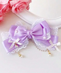 MAISON SELECT（メゾンセレクト）の「11D9-TJ パステルビッグリボンクリップ パール レース 推し活（バレッタ/ヘアクリップ）」