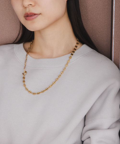 in mood(インムード)の「《NOBLE別注・追加》in mood/インムード ミドルMIXチェーンネックレス(ネックレス・レディース・ゴールド・FREE)」の3枚目の写真