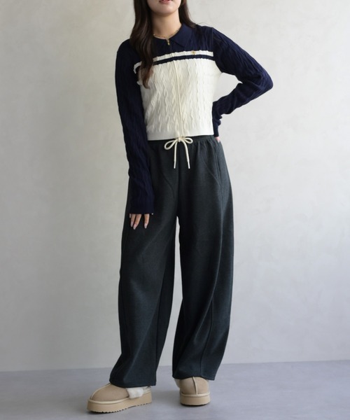 31 Sons de mode（トランテアン　ソン　ドゥ　モード）の「カットイージーパンツ（その他パンツ・レディース・ライトグレー・ﾌﾘ-）」の5枚目の写真