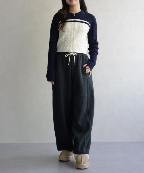 31 Sons de mode（トランテアン　ソン　ドゥ　モード）の「カットイージーパンツ（その他パンツ・レディース・ライトグレー・ﾌﾘ-）」の6枚目の写真