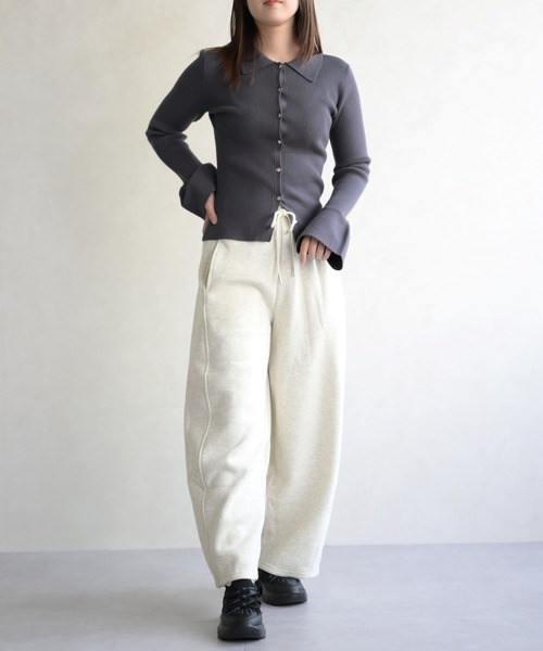 31 Sons de mode（トランテアン　ソン　ドゥ　モード）の「カットイージーパンツ（その他パンツ・レディース・ライトグレー・ﾌﾘ-）」の14枚目の写真