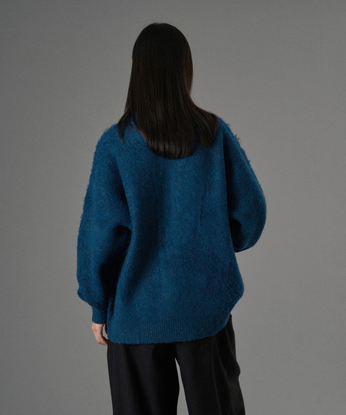 ONCILY（オンシェリー）の「SILVER BUTTON SHAGGY KNIT POLO CARDIGAN / シルバーボタンシャギーニットポロカーディガン（カーディガン/ボレロ・メンズ・チャコールグレー/ブルー/ブラウン/オレンジ・SMALL/MEDIUM/LARGE）」の11枚目の写真