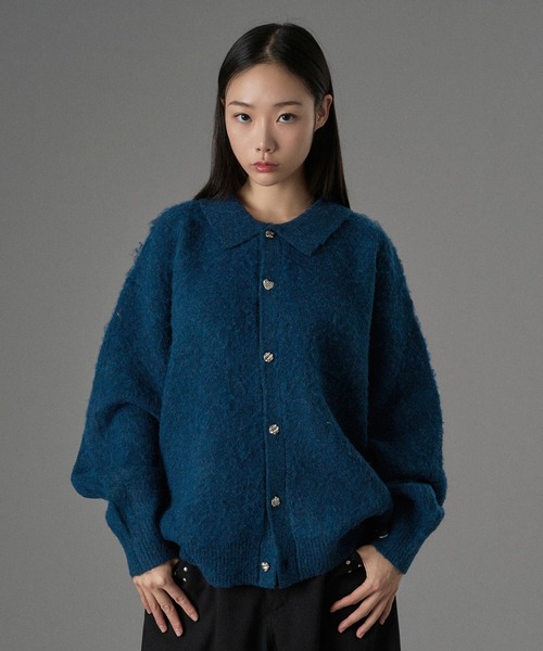 ジバンシィ　カーディガン　紺色　ニットポロ　ウエストリブ　くびれ　ロゴボタン　M GIVENCHY(ジバンシィ) カーディガン(メンズ) - ブランド通販のBUYMA