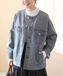 coen | ノーカラーデニムジャケット(デニムジャケット)