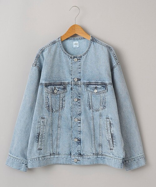 coen（コーエン）の「ノーカラーデニムジャケット（デニムジャケット・レディース・ライトグレー/ライトブルー/コバルトブルー・FREE）」の20枚目の写真