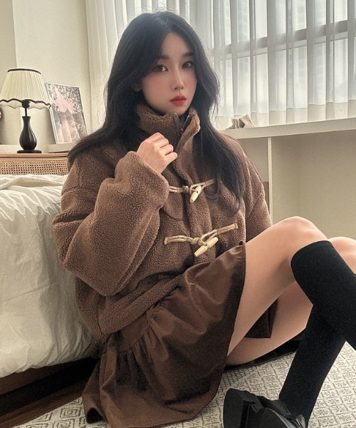 セール】【秋冬新作】ボアダッフルショートジャケット（ダッフルコート