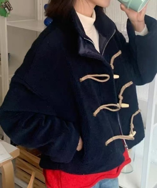 セール】【秋冬新作】ボアダッフルショートジャケット（ダッフルコート