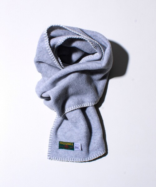 TWEED MILL（ツイードミル）の「【GLOSTER別注】【TWEEDMILL】ブランケットステッチフリーススカーフ（マフラー・メンズ・グリーン系その他/ライトグレー/レッド/チャコールグレー/ブラック/アイボリー・FREE）」の5枚目の写真