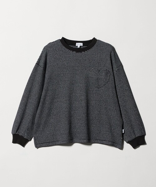 green label relaxing（グリーンレーベルリラクシング）の「ボーダー プルオーバー / キッズ  140cm-160cm（Tシャツ/カットソー・キッズ・ブラック/ベージュ・140cm/150cm/160cm）」の2枚目の写真