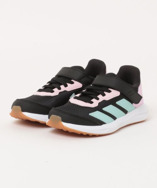 adidas(アディダス)の「adidas アディダス FAITO EL K【軽量】キッズスニーカー 運動会 子供靴 ストラップ(ファイトELK) JR2272 コアブラック/セミフラッシュアクア/ブリスライラック(スニーカー・キッズ・ブラック系その他・17.0cm/18.0cm/19.0cm/20.0cm/21.0cm/21.5cm)」の1枚目の写真
