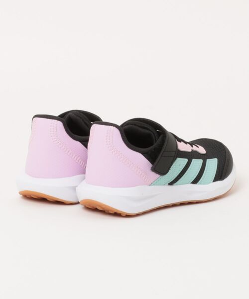 adidas(アディダス)の「adidas アディダス FAITO EL K【軽量】キッズスニーカー 運動会 子供靴 ストラップ(ファイトELK) JR2272 コアブラック/セミフラッシュアクア/ブリスライラック(スニーカー・キッズ・ブラック系その他・17.0cm/18.0cm/19.0cm/20.0cm/21.0cm/21.5cm)」の2枚目の写真
