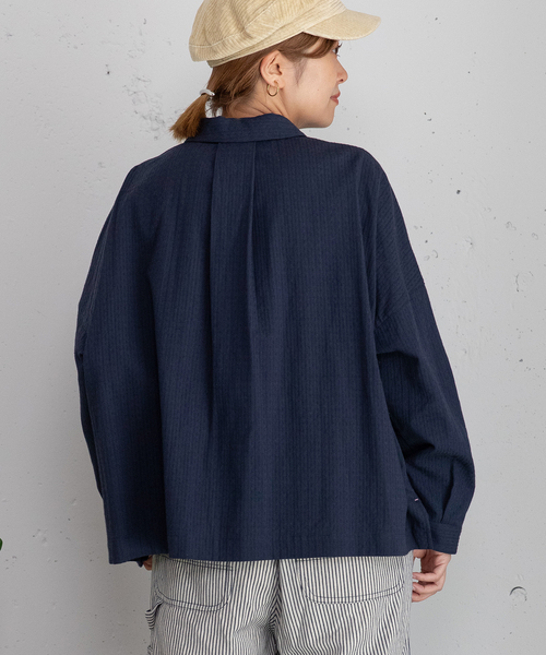 POU DOU DOU(プードゥドゥ)の「衿先フラワー刺繍ブラウス(シャツ/ブラウス・レディース・レッド/ネイビー/オフホワイト・M)」の18枚目の写真