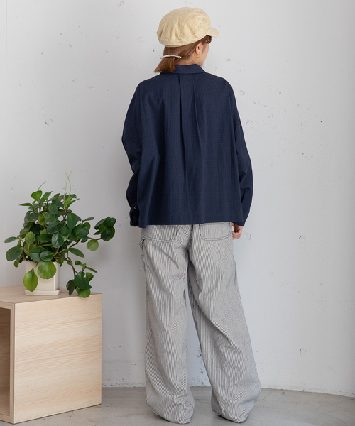 POU DOU DOU(プードゥドゥ)の「衿先フラワー刺繍ブラウス(シャツ/ブラウス・レディース・レッド/ネイビー/オフホワイト・M)」の22枚目の写真