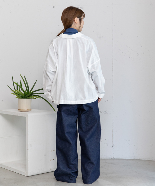 POU DOU DOU(プードゥドゥ)の「衿先フラワー刺繍ブラウス(シャツ/ブラウス・レディース・レッド/ネイビー/オフホワイト・M)」の12枚目の写真