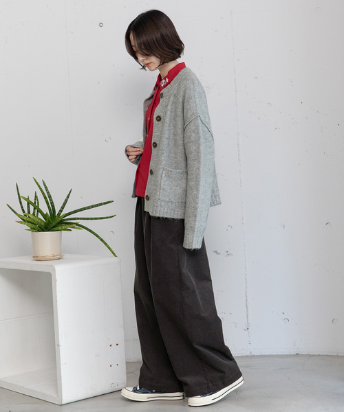 POU DOU DOU(プードゥドゥ)の「衿先フラワー刺繍ブラウス(シャツ/ブラウス・レディース・レッド/ネイビー/オフホワイト・M)」の7枚目の写真