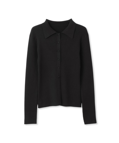 QUEENS COURT（クイーンズコート）の「クルミボタンポロニットカーディガン≪手洗い可能≫（カーディガン/ボレロ・レディース・オフホワイト/ブラック/ピンク/ダークグレー・M）」の8枚目の写真