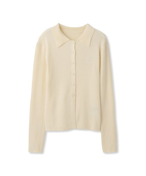 QUEENS COURT（クイーンズコート）の「クルミボタンポロニットカーディガン≪手洗い可能≫（カーディガン/ボレロ・レディース・オフホワイト/ブラック/ピンク/ダークグレー・M）」の19枚目の写真