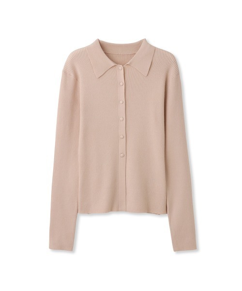 QUEENS COURT（クイーンズコート）の「クルミボタンポロニットカーディガン≪手洗い可能≫（カーディガン/ボレロ・レディース・オフホワイト/ブラック/ピンク/ダークグレー・M）」の12枚目の写真