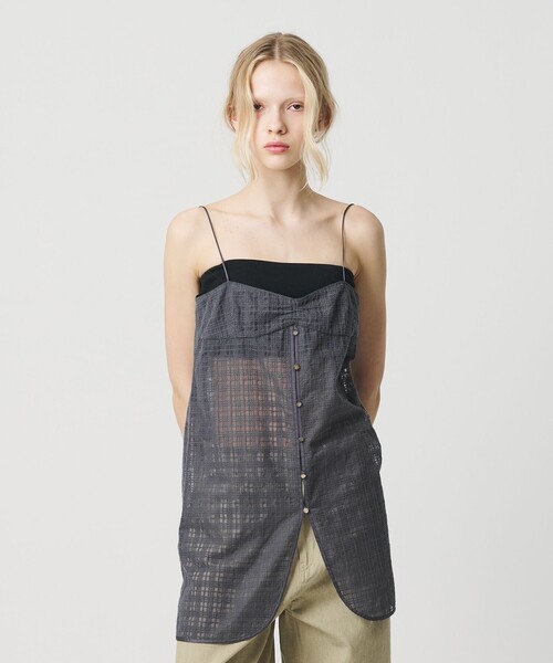 セール】＜ATTISESSION＞エンブロイダリー チェック ミニ ドレス