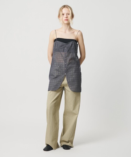 セール】＜ATTISESSION＞エンブロイダリー チェック ミニ ドレス