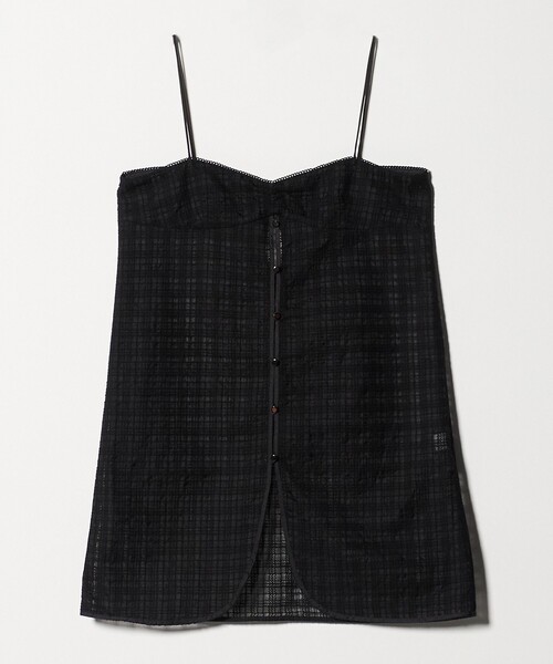 ATTISESSION＞エンブロイダリー チェック ミニ ドレス 