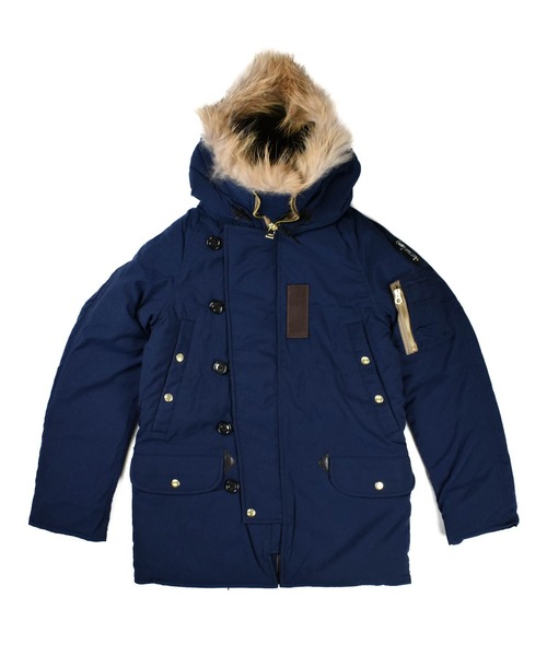 HOUSTON(ヒューストン)の「【T15】【HOUSTON GOLD/ヒューストン ゴールド】N-3B JACKET(ミリタリージャケット・メンズ・インディゴブルー/ブラック・SMALL)」の2枚目の写真