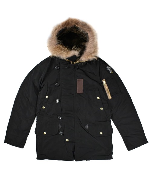 HOUSTON(ヒューストン)の「【T15】【HOUSTON GOLD/ヒューストン ゴールド】N-3B JACKET(ミリタリージャケット・メンズ・インディゴブルー/ブラック・SMALL)」の1枚目の写真