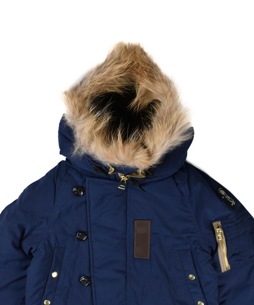 HOUSTON(ヒューストン)の「【T15】【HOUSTON GOLD/ヒューストン ゴールド】N-3B JACKET(ミリタリージャケット・メンズ・インディゴブルー/ブラック・SMALL)」の14枚目の写真