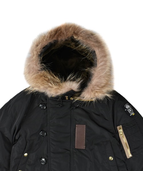 HOUSTON(ヒューストン)の「【T15】【HOUSTON GOLD/ヒューストン ゴールド】N-3B JACKET(ミリタリージャケット・メンズ・インディゴブルー/ブラック・SMALL)」の7枚目の写真