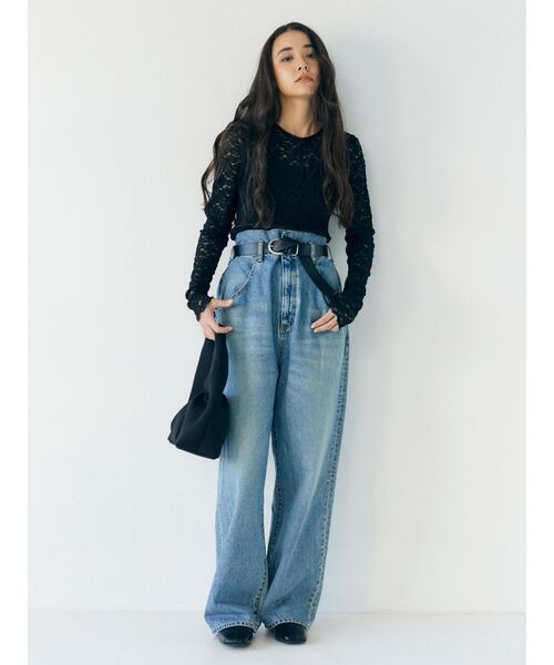 Ungrid（アングリッド）の「シアーレースロングスリーブTee（Tシャツ/カットソー・レディース・ブラック/オフホワイト・FREE）」の12枚目の写真