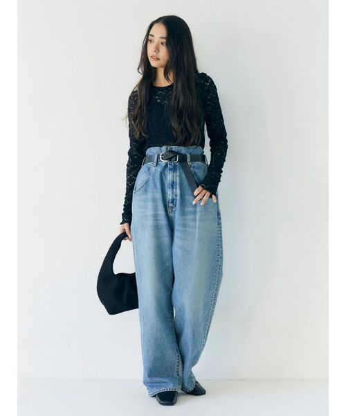 Ungrid（アングリッド）の「シアーレースロングスリーブTee（Tシャツ/カットソー・レディース・ブラック/オフホワイト・FREE）」の13枚目の写真