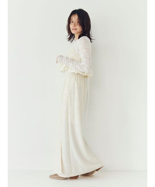 Ungrid（アングリッド）の「シアーレースロングスリーブTee（Tシャツ/カットソー・レディース・ブラック/オフホワイト・FREE）」の17枚目の写真