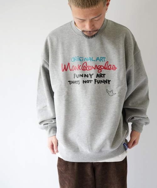 Port(ポート)の「【 Mark Gonzales / マークゴンザレス 】 Apple ゴンバト スウェット トレーナー(スウェット・メンズ・杢グレー/ブラック/ホワイト・M/L/XL)」の3枚目の写真