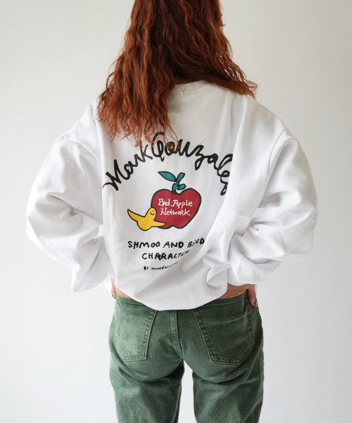 Port(ポート)の「【 Mark Gonzales / マークゴンザレス 】 Apple ゴンバト スウェット トレーナー(スウェット・メンズ・杢グレー/ブラック/ホワイト・M/L/XL)」の2枚目の写真