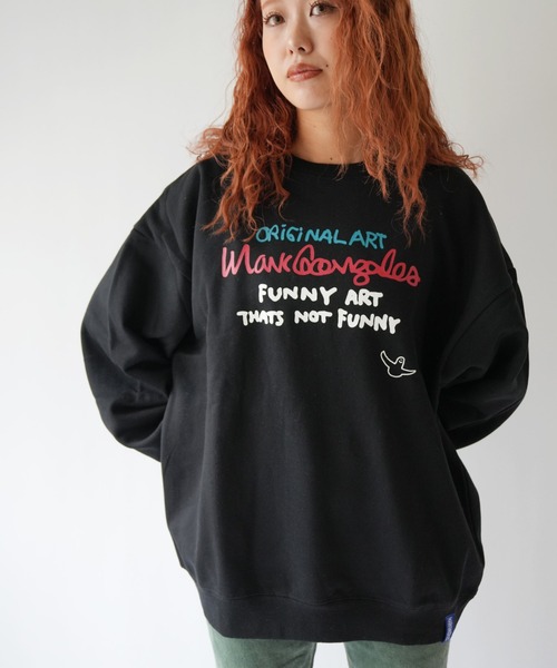 Port(ポート)の「【 Mark Gonzales / マークゴンザレス 】 Apple ゴンバト スウェット トレーナー(スウェット・メンズ・杢グレー/ブラック/ホワイト・M/L/XL)」の1枚目の写真