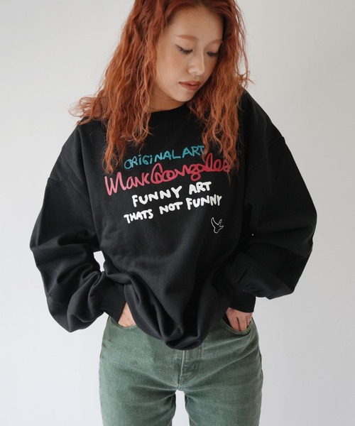 Port(ポート)の「【 Mark Gonzales / マークゴンザレス 】 Apple ゴンバト スウェット トレーナー(スウェット・メンズ・杢グレー/ブラック/ホワイト・M/L/XL)」の9枚目の写真